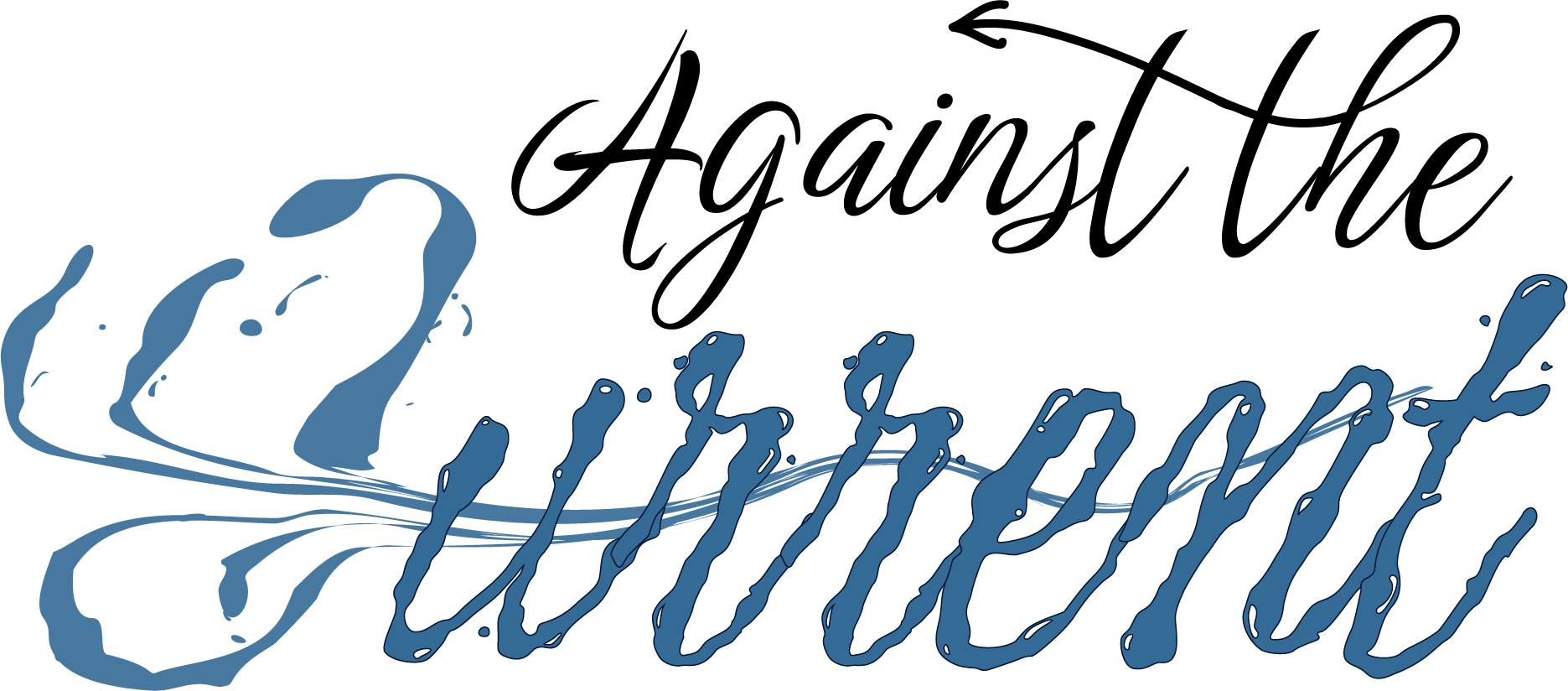 DCEFF Against the Current logo — updated version, all script with liquid Current