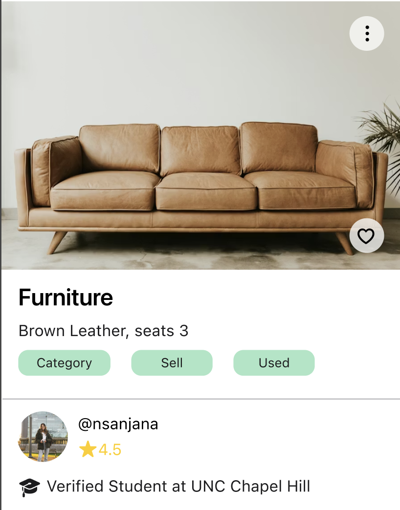 Item detail with trust indicators and verified seller badge