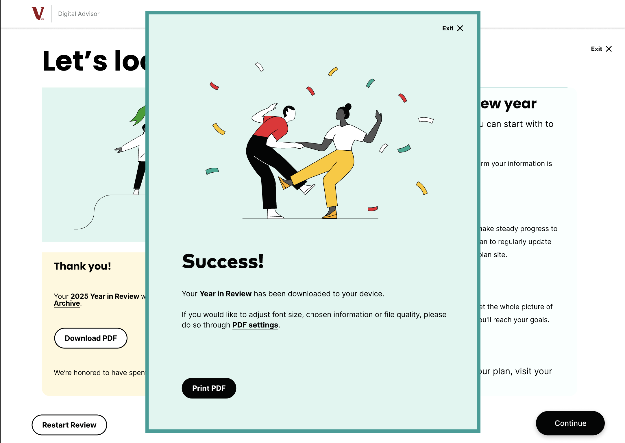 Save YIR as PDF feature on the end screen